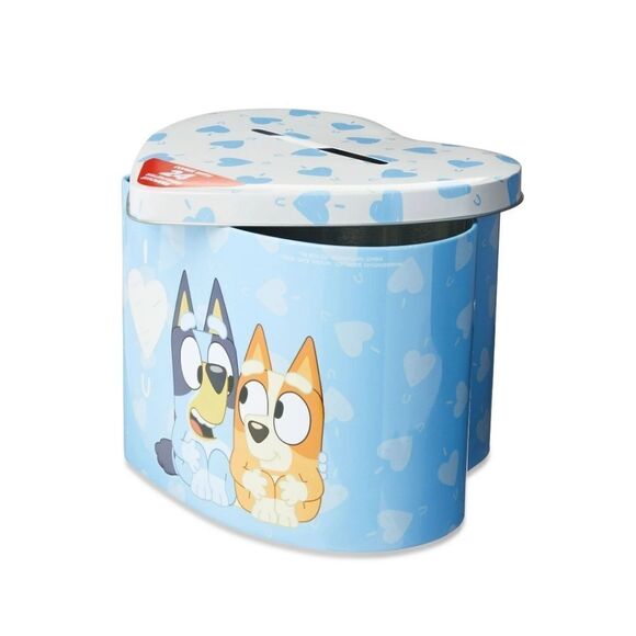New Sealed Valentine's Day Licensed Bluey & Bingo Tin Mailbox, 6"×7"×6" - Picture 3 of 7
